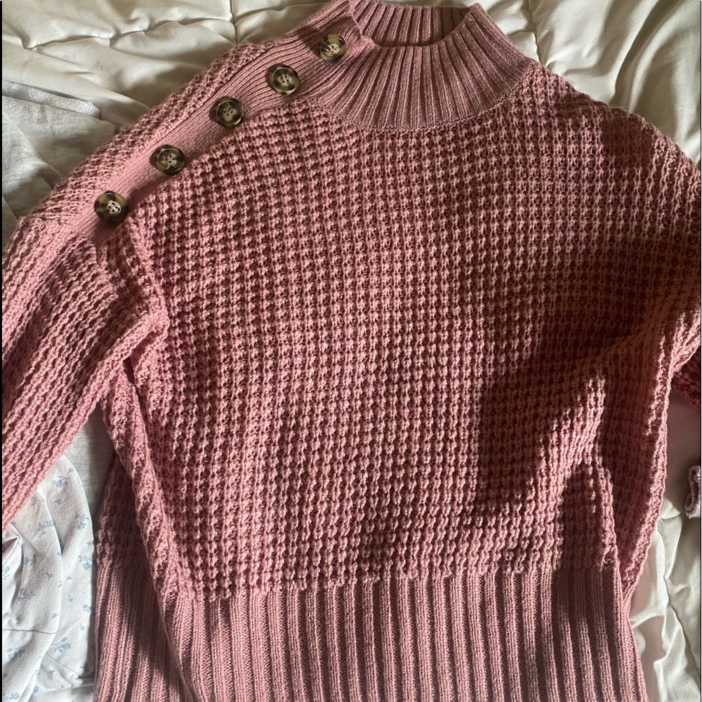 Never worn pink button sweater